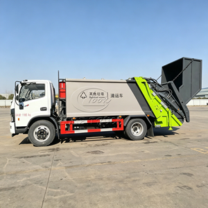 Camion compacteur de déchets à bras oscillant Dongfeng 4x2, camion d'assainissement hydraulique - Product Image 1