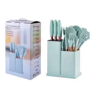 20-Mảnh Thiết Lập Silicone Đầy Màu Sắc Thiết Lập Dao Với Lưu Trữ Thùng Dao Ghế Nhà Bếp Công Cụ Nấu Ăn Đồ Dùng Thiết Lập - Product Image 6