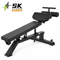 Banc Abdominal Commercial Réglable SK Wholesale pour Gym, Banc Inclinable pour Sit-up, Équipement d'Entraînement de Base pour Club de Fitness et Hôtel