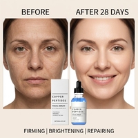 Sérum Végétalien Bio au Cuivre Bleu et Peptides, Vitamine B5, Acide Hyaluronique Raffermissant et Réparateur pour le Visage, Marque Privée, Logo Personnalisé, Faible MOQ