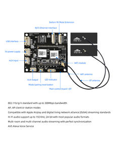 Carte d'amplification audio sans fil, récepteur WiFi 2.4G et BT 5.0 avec amplificateur Hi-Fi intégré, 20Hz-20kHz pour projets de haut-parleurs <span class=keywords><strong>DIY</strong></span> et OEM - Product Image 5