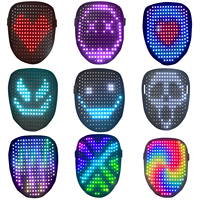 Nouveau masque Led avec détection de geste LED visage éclairé transformant le masque d'Halloween pour Costume Cosplay Party Christmas Rave Party