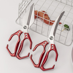 <b>Kitchen</b> <b>Scissor</b> Stainless Steel 4 In Red Silver Multi Functional Home Use - Product Image 2