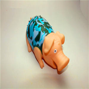 Sevimli vinil kauçuk domuz şekli Pet LED parlayan Squeak oyuncaklar için köpek kedi yavru Bite ses oyuncaklar çiğnemek temizleme diş Pet malzemeleri - Product Image 5