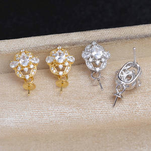 DIY Perle Argent S925 Tour Eiffel Crochets d'oreille 9-10mm pour boucles d'oreilles inférieures JG5980 Apprêts et composants de bijouterie Accessoires - Product Image 1