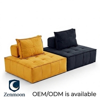 Ensemble de canapés modulaires compressés Zenmoon, revêtement en tissu, pour appartement et hôtel, design moderne, style combiné