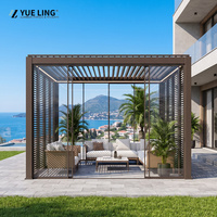 Pergola en aluminium imperméable à l'eau avec toit à persiennes pour piscine et patio, idéale pour les entrepreneurs et les constructeurs, résistante au soleil et à la pluie