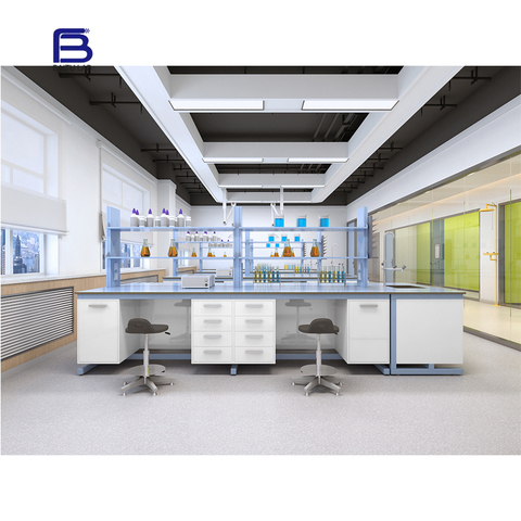 Free Design Laboratory Table Wood Steel Workbench Chemical Resistant Lab Top Work Bench Furniture