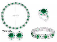 925 Sterling Silber Eingelegte Grüne Jade Blumen Bohemian Tropfen-Ohrringe für Frauen Luxuriöse Klassische Hochzeit mit Zirkonia für Geschenke Partys