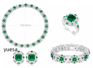 925 Sterling Silver Inlaid Green <strong>Jade</strong> Flower Bohemian Drop <strong>Earrings</strong> for Women Luxe Classic Wedding with Zircon for Gifts Parties - Product Image 3