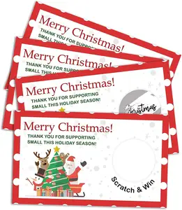 С Рождеством скретч-офф открытка для праздничных лотерейных билетов, бизнес-призовые рисунки