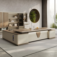 Bureau de direction modulaire en forme de L de luxe, durable, pour bureau de direction, table de PDG pour immeuble de bureaux