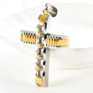 Collar con colgante <span class=keywords><strong>de</strong></span> cruz multicapa <span class=keywords><strong>de</strong></span> acero inoxidable para hombres y mujeres, amuleto <span class=keywords><strong>de</strong></span> fe con diamantes incrustados <span class=keywords><strong>de</strong></span> Cristo Jesús, regalo <span class=keywords><strong>de</strong></span> joyería - Product Image 6
