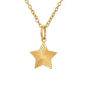 Línea espiral sin deslustre para mujer, colgante de estrella de la suerte, patrón de remolino, Gargantilla de estrella de noche de verano, collar - Product Image 4