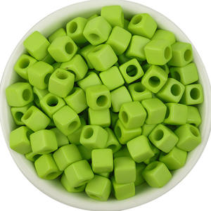 Popular Design 100/bag <b>Acrylic</b> Solid Color Square Large Hole <b>Bead</b> Gasket DIY Jewelry Accessories - Product Image 5