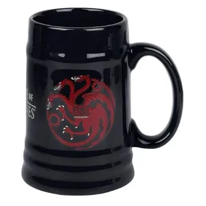 Custom logo 600ml Game Of Thrones House Stark / Targaryen Ceramic beer Stein Mug