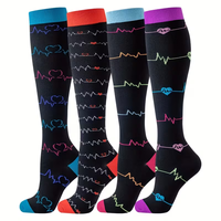 Kompressionsstrümpfe für Krankenschwestern, Kniehoch, Graduierte Stützstrümpfe, Atmungsaktives Nylon-Spandex, OEM Private Label, Krankenhaus-Arbeitssocken