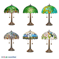   Lampe de table Green Dragonfly de 16 pouces, style artistique traditionnel antique, pour chambres à coucher, salon, bureau à domicile, lampe artisanale