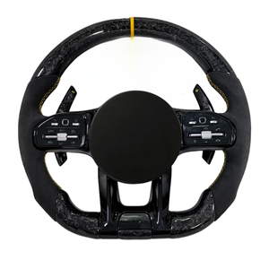 Volante de Fibra de Carbono Negro Forjado, Accesorios Interiores para Automóviles Mercedes-Benz W204 W205 W212 W214 W215 AMG CLE - Product Image 6