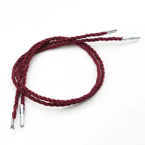 Custom 5mm diameter 30cm length low elastic polyester paper bag braided twist handle rope