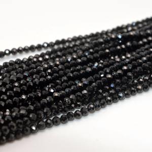 Perline di Spinello Nero Naturale da 2mm, 3mm, 4mm, Gemme Sfaccettate Sciolte per Creazione di Gioielli - Product Image 2