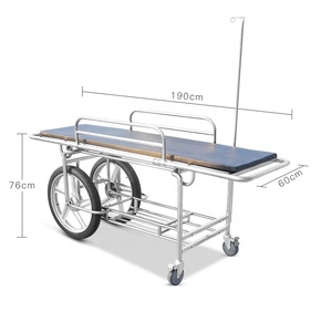 Camilla médica de acero inoxidable para centro de emergencias, carro de rescate de coche, cama de transferencia de cirugía - Product Image 4