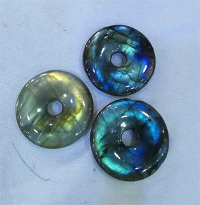 <span class=keywords><strong>Pendentif</strong></span> <span class=keywords><strong>Labradorite</strong></span> Pierre Naturelle Lisse Charme <span class=keywords><strong>en</strong></span> Gros, Donuts 30mm 40mm, pour la Fabrication de Bijoux - Product Image 4