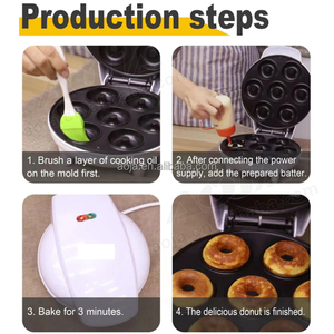 Aoja <span class=keywords><strong>Mini</strong></span> Donut Maker máy 7 lỗ nhỏ Donut xách tay điện Donut Maker Pan Chất lượng cao bánh Máy đa-tấm - Product Image 6