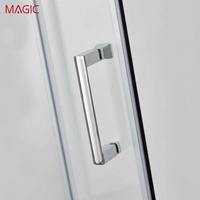 Paroi de douche coulissante incurvée de conception européenne pour hôtel et maison d'hôtes, avec poulie en acier inoxydable et cadre en verre revêtu, pour séparation zones sèche et humide de la salle de bain