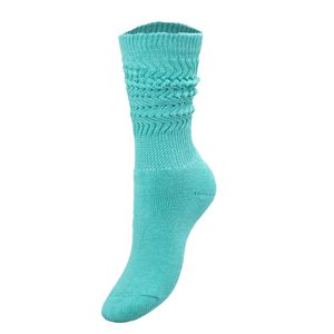 Chaussettes en tricot Db Turquoise pour enfants, style slouch, longueur mi-mollet, style scrunchy, pour 3 à 15 ans, usage quotidien décontracté - Product Image 6