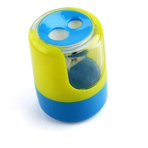 Taille-crayon standard à double trou en plastique durable, cylindrique, grande capacité - Product Image 4