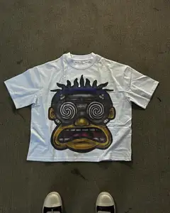 YKH 240GSM Boxy-Stil 100 % Baumwolle Herrenhemden mit individuellem Logo Sport-T-Shirt Übergröße Stil Kurzarm-Herren-T-Shirt