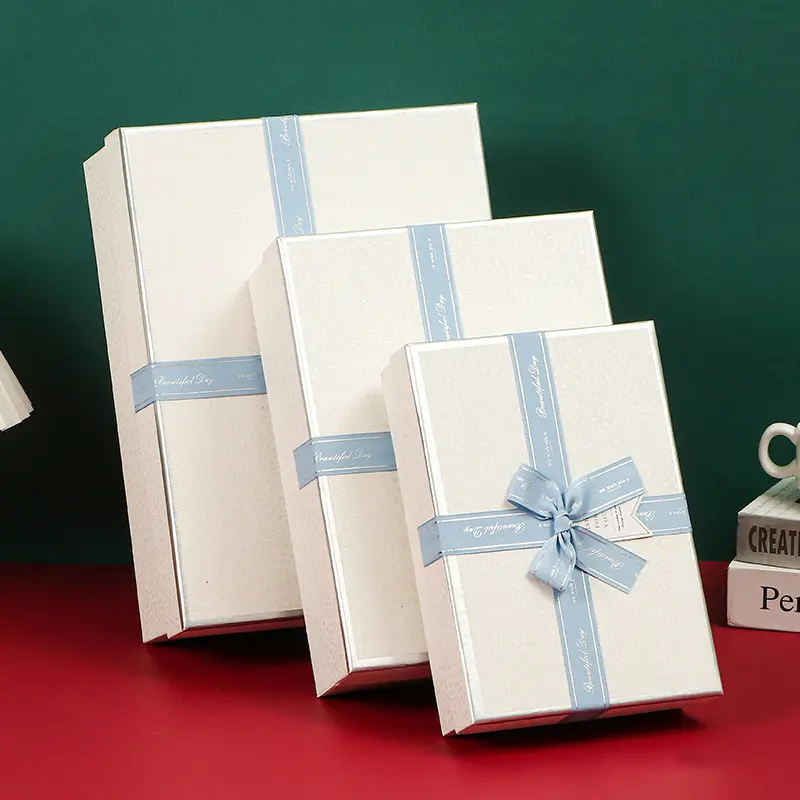 Large Foldable Empty Collapsible Elegant Gift Box With Satin Ribbon OEM