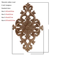 2023 2 pièces Appliques en bois européennes décoratives en bois sculpté décalcomanie non peinte sculpture pour meubles porte lit armoire