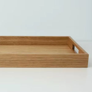 ถาดไม้รูปวงรีสำหรับเสิร์ฟ งานฝีมือไม้ งานศิลปะแบบเรียบง่าย ผิวเรียบเนียน ลายไม้ธรรมชาติสีเข้ม สำหรับใส่ของว่าง อาหารเรียกน้ำย่อย ใช้ตกแต่ง - Product Image 1