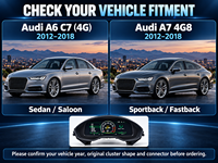 Kluster Digital untuk Audi A6 A7 C7 2012-2018 4G8 Full HD LCD Dashboard Speedometer Box Profesional 12.3 Inch Instrument Cluster
