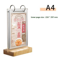Porte-menu en acrylique transparent en lucite A4 A5 A6, présentoir de table en acrylique