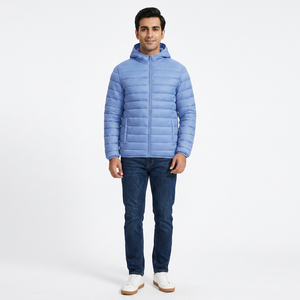 Custom Unisex Vintage Quilted Puffer Jacket Lightweight Warm Windproof Hooded Winter Coat 100% Cotton OEM Wholesale Private - Product Image 1