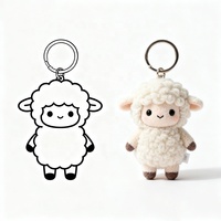Jouets en peluche doux et écologiques personnalisés, adorable jouet animal en peluche, agneau en peluche, rembourrage en coton PP, porte-clés léger pour sacs, cadeaux de Noël