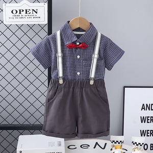 Costume d'été pour enfants Boys 2025 nouveau <span class=keywords><strong>short</strong></span> à manches courtes <span class=keywords><strong>avec</strong></span> bretelles petit costume mode - Product Image 3
