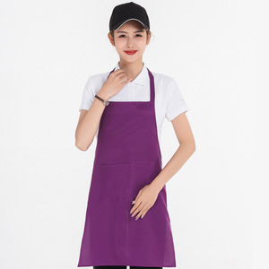 Delantal de Cuello Halter de Color Liso, Poliéster, Talla Única, Impermeable, Resistente al Aceite, para Restaurante, Bar, Ropa de Trabajo - Product Image 1