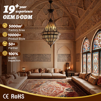 Lampe islamique sur mesure pour la décoration intérieure, salle à manger, salon, mosquée, luminaire suspendu en fer avec éclairage LED