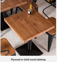 Ensemble de meubles de salle à manger rétro industriel moderne en fer noir et métal chaise de table en bois pour café restaurant vente école salon
