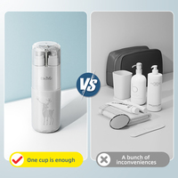 Ensemble de cinq pièces moderne : Gobelet de bain de bouche, étui de protection portable pour dentifrice et brosse à dents, boîte de rangement pour voyage, camping, maison et salle de bain