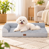 Lit orthopédique pour animaux de compagnie en forme de L, matelas en mousse de soutien, housse lavable, canapé-lit pour chiens de grande race, OEM ODM