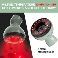 Appareil de massage Gua Sha chauffant professionnel KASJ G6 à 9 niveaux avec lumière rouge et ventouses à 9 niveaux pour relaxation musculaire visage/corps
