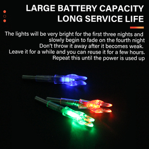 Luci LED per Frecce SPG con Batterie Sostituibili Automaticamente, Confezione da 3, per Caccia, Compatibili con Perni ID 4.2 mm, per Aste in Carbonio Puro - Product Image 3