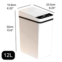 Poubelle de salle de bain fine 12L, étanche, à induction, pour la maison et la cuisine, usage commercial, en plastique, approvisionnement en gros, poubelle intelligente
