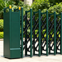 Portail de sécurité télescopique électrique rétractable automatique en alliage d'aluminium robuste à commande à distance pour campus, villa, usine
