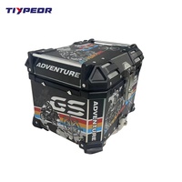TIYPEOR Coffre arrière en aluminium pour moto 36L, grande valise étanche, boîte de rangement pour moto, pour R1200R R1200S R1250GS